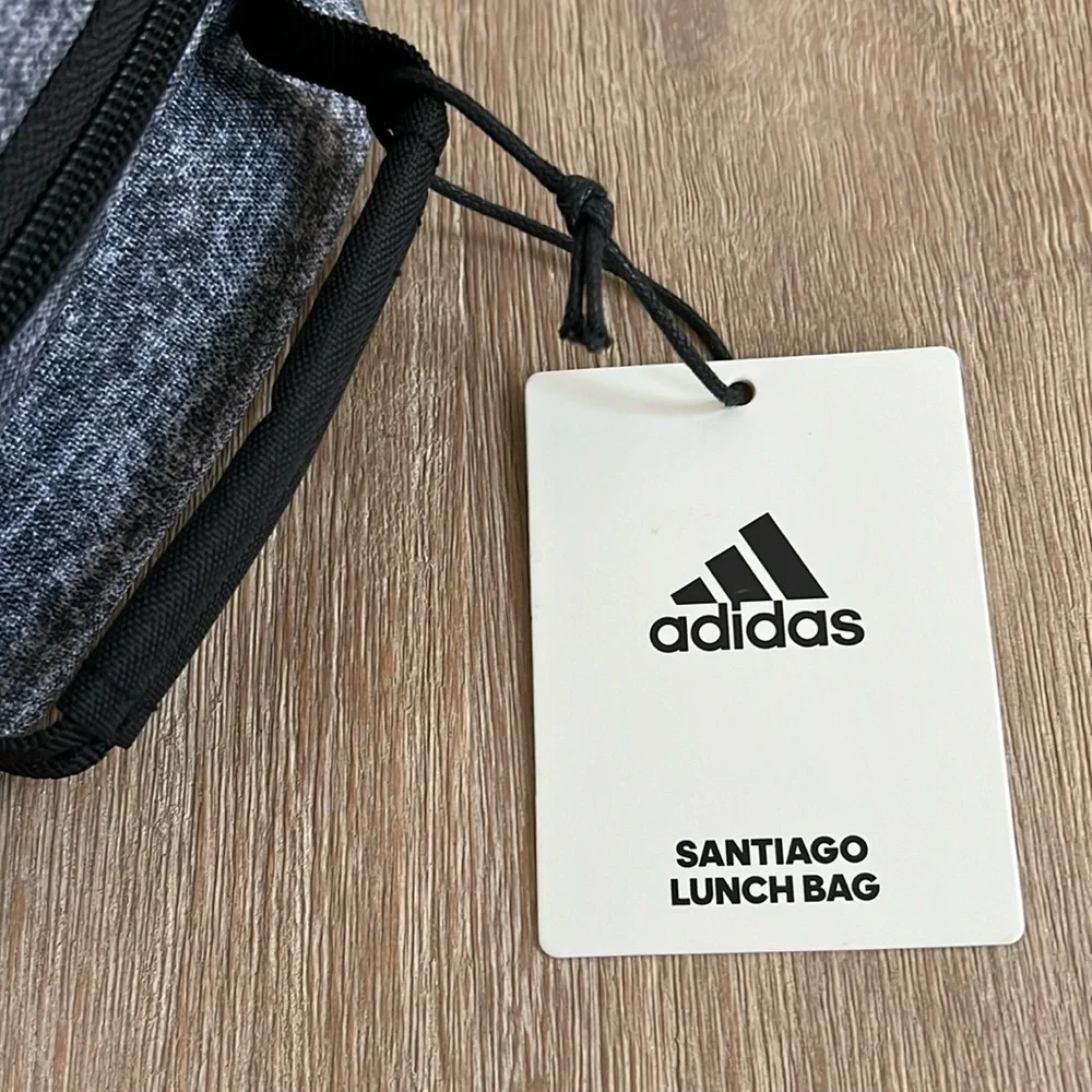 Adidas Boys Insulated Santiago Lunch Box Bag Carrier Gray Black